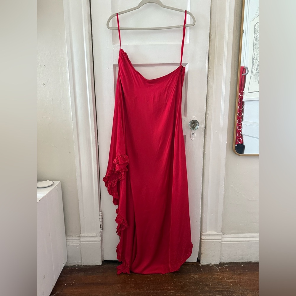 Anthropologie | Hutch Red Dress | Asymmetrical Maxi | One Shoulder